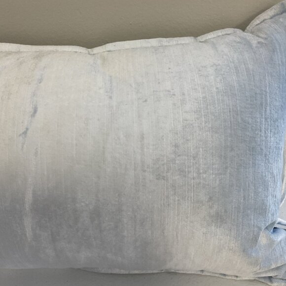 Threshold Oversized Velvet Lumbar Throw Pillow Blue 12 X 12” - Picture 3 of 7